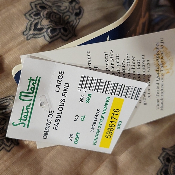 Boho Floral Print Seven7 Ladies Blouse with Ombre Design Size Large - Picture 5 of 7